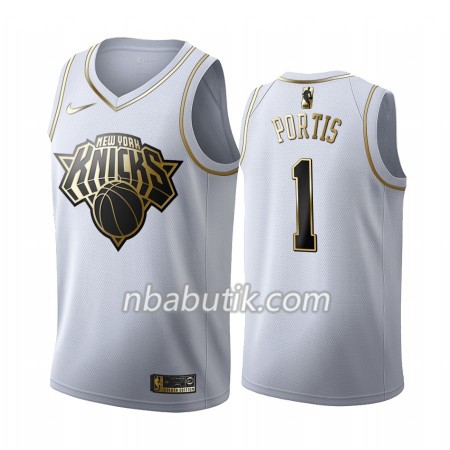 NBA Mænd Trøje New York Knicks Bobby Portis 1 Nike 2019-20 Hvid Golden Edition Swingman